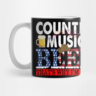 US Flag Country Music & Beer That's Why I'm Here Vintage Mug